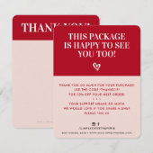 BUSINESS DANK U minimale moderne vet roze rood Bedankkaart (Voorkant / Achterkant)