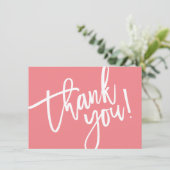 BUSINESS DANK U modern script insert koraal logo Bedankkaart (Staand voorkant)