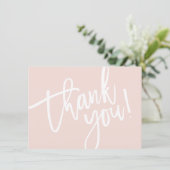 BUSINESS DANK U modern script insert roze logo Bedankkaart (Staand voorkant)