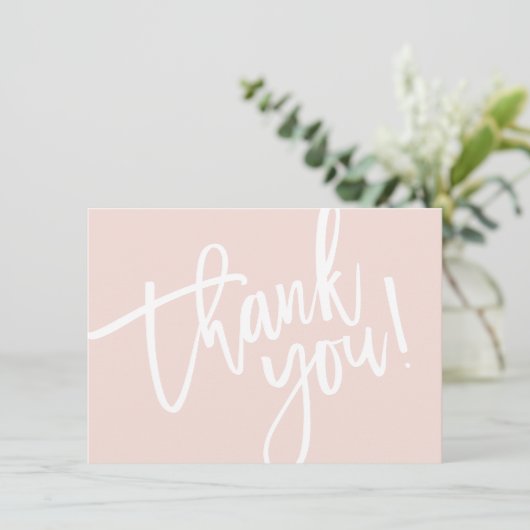 BUSINESS DANK U modern script insert roze logo Bedankkaart (Staand voorkant)