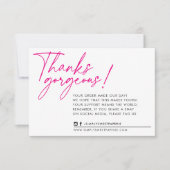 BUSINESS DANK U moderne balpen heet roze Bedankkaart (Voorkant)