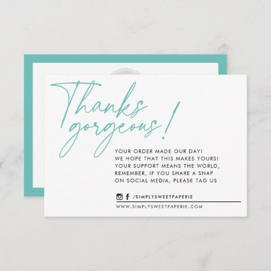 BUSINESS DANK U moderne balpen mint Bedankkaart (Voorkant / Achterkant)