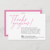 BUSINESS DANK U moderne balpen roze Bedankkaart (Voorkant / Achterkant)