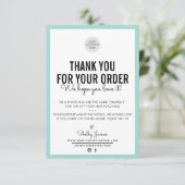 BUSINESS DANK U moderne bestelling invoegen mint g Bedankkaart (Staand voorkant)