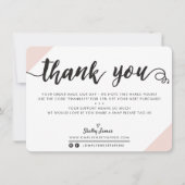 BUSINESS DANK U moderne chique hoeken script roze Bedankkaart (Voorkant)