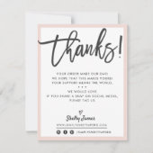 BUSINESS DANK U moderne chique zwart blush roze Bedankkaart (Voorkant)