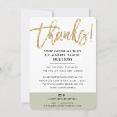BUSINESS DANK U moderne gouden glitter salie groen Bedankkaart (Voorkant)