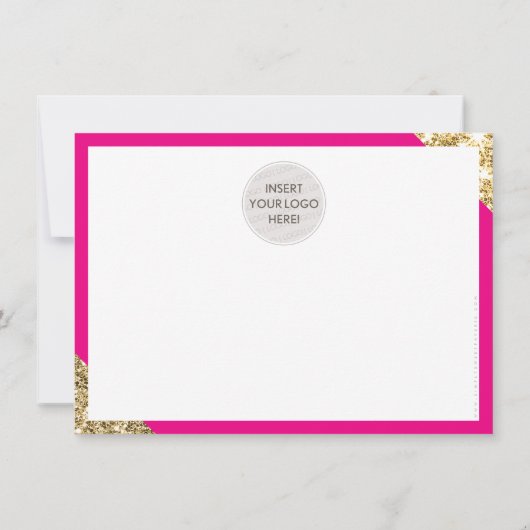 BUSINESS DANK U moderne hoek script roze goud Bedankkaart (Achterkant)