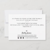 BUSINESS DANK U moderne inkt order insert grijs Bedankkaart (Achterkant)