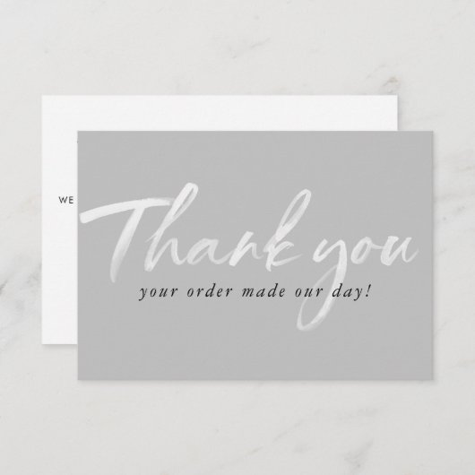 BUSINESS DANK U moderne inkt order insert grijs Bedankkaart (Voorkant / Achterkant)
