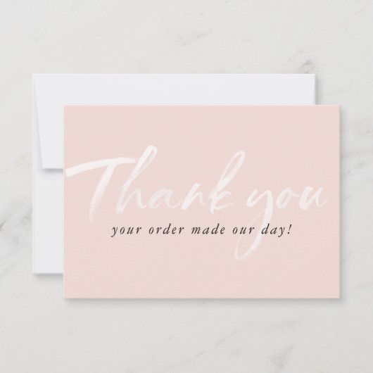 BUSINESS DANK U moderne inkt order insert roze Bedankkaart (Voorkant)
