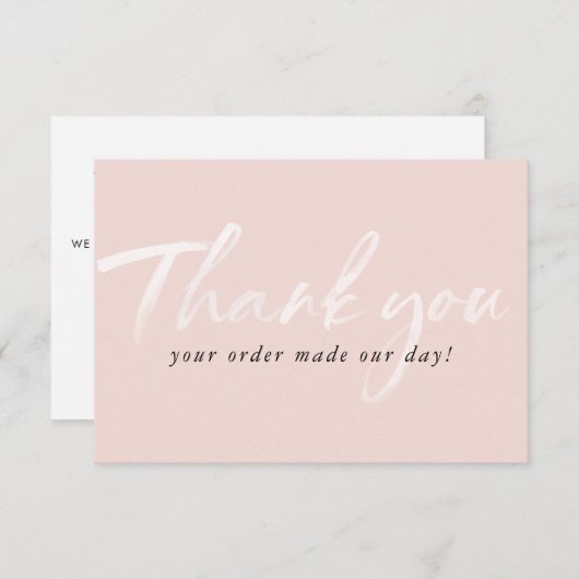 BUSINESS DANK U moderne inkt order insert roze Bedankkaart (Voorkant / Achterkant)