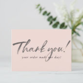 BUSINESS DANK U moderne inkt order insert roze Bedankkaart (Staand voorkant)