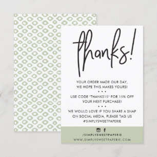 BUSINESS DANK U moderne klant gebruik groene ikat Bedankkaart