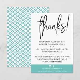 BUSINESS DANK U moderne klant mint ikat Bedankkaart
