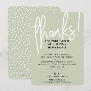 BUSINESS DANK U moderne lettertype sage groen zwar Bedankkaart