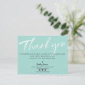 BUSINESS DANK U moderne mint groene witte inkt Bedankkaart (Staand voorkant)