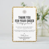 BUSINESS DANK U moderne order insert glitter Bedankkaart (Staand voorkant)