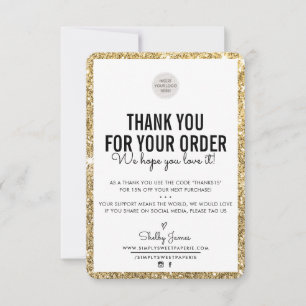 BUSINESS DANK U moderne order insert glitter Bedankkaart
