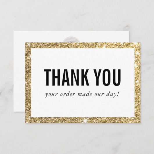 BUSINESS DANK U moderne order insert glitter Bedankkaart (Voorkant / Achterkant)