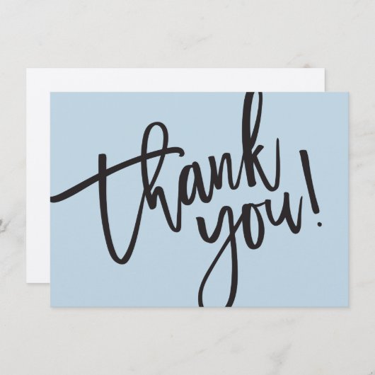 BUSINESS DANK U moderne script insert baby blauw Bedankkaart (Voorkant / Achterkant)