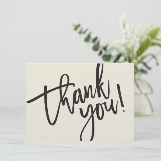 BUSINESS DANK U moderne script insert crème Bedankkaart (Staand voorkant)