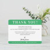 BUSINESS DANK U professionele moderne kelly groen Bedankkaart (Staand voorkant)