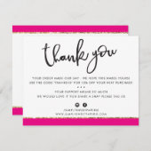 BUSINESS DANK U schattige elegante roze gouden gli Bedankkaart (Voorkant / Achterkant)