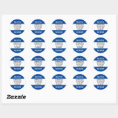 Business Dark Blue en White Moving Announge Ronde Sticker (Vel)