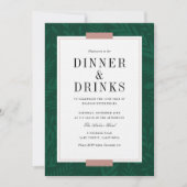 Business Dinner & Drinken - Emerald Invitation Kaart (Voorkant)
