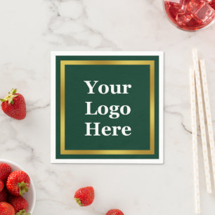 Business Donkergroen Wit en Goud Uw Logo Hier Servet