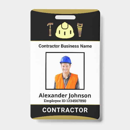 Business Employees Logo ID Identification Card Badge (Front)
