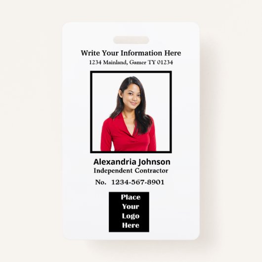 Business Employees Logo ID Identification Card Badge (Voorkant)