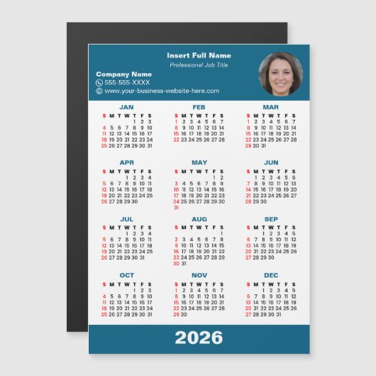 Business Entrepreneur 2026 Calendar Magnet (Voorkant / Achterkant)