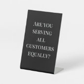 Business Equal Service-herinnering Reclamebord Met Voetstuk (Voorkant)