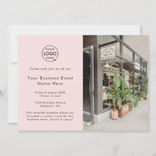 Business Event   Blush Pink Moderne Eenvoudige fot Kaart