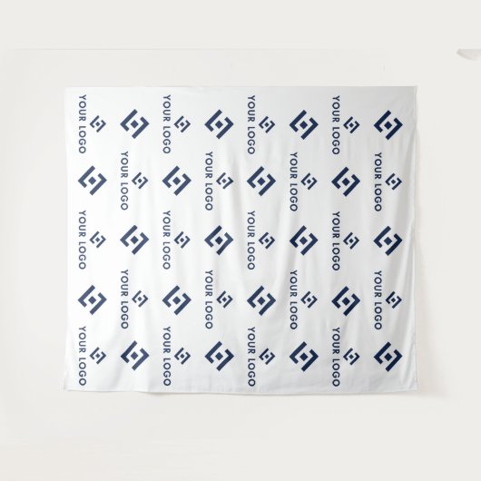 Business Event Stap & Herhaal Logo Achtergrond Ban Wandkleed (Voorkant (horizontaal))