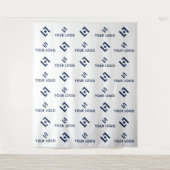 Business Event Stap & Herhaal Logo Achtergrond Ban Wandkleed (Voorkant)
