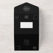 Business Event | Zwarte Moderne minimalistische RS All In One Uitnodiging (Buitenkant)