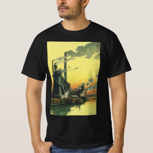  Business Factory, Manufacturing on a Dock T-shirt (Voorkant)