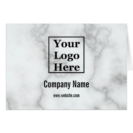 Business Faux Marbre blanc Votre carte de logo (Devant horizontal)