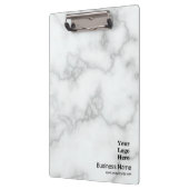Business Faux Wit Marmer Uw Logo Professional Klembord (Links)