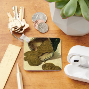 Business Finance, Gold Coin Money in Purpose Sleutelhanger
