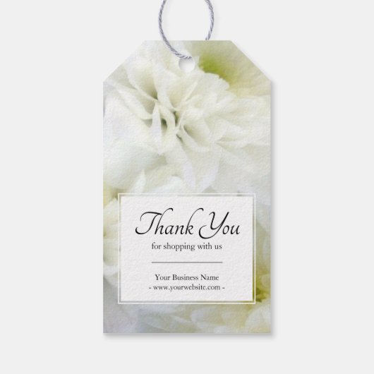 Business Floral White Bouquet Dank je Cadeaulabel (Achterkant)