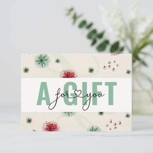 BUSINESS GIFT CERTIFICATE | Christmas Snow Pattern (Staand voorkant)