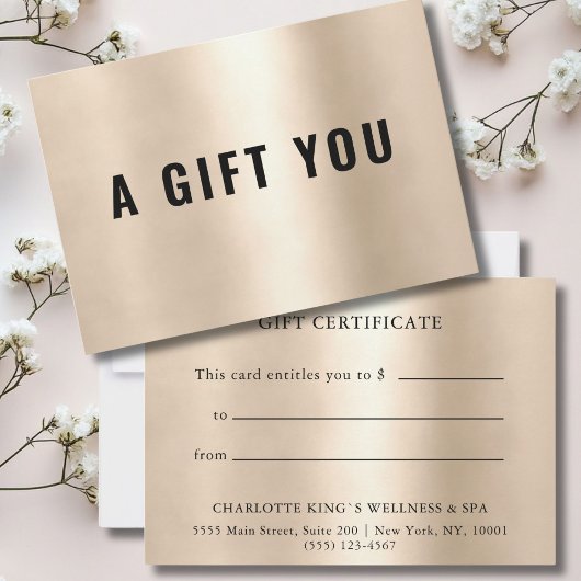 BUSINESS GIFT CERTIFICATE | Gold