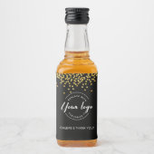 Business Gold Confetti Bedankt Custom logo Likeurfles Etiket (Voorkant)