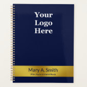 Business Gold Dark Blue Nom logo carnet de rendez- (Devant)
