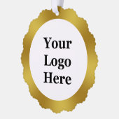 Business Gold en White Uw Logo hier Sjabloon Ornament Kaart (Links)