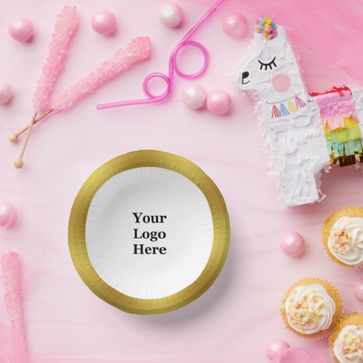 Business Gold en White Uw Logo hier Sjabloon Papieren Kommen (Feest)